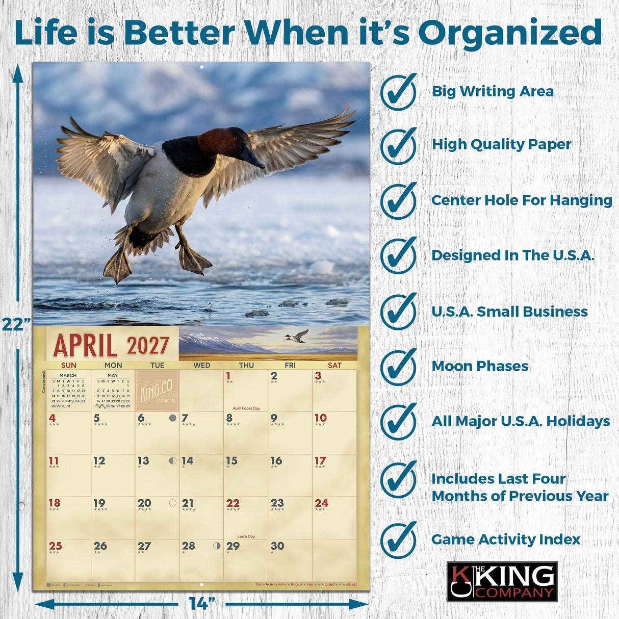 2027 Ducks Wall Calendar – 16-Month Waterfowl Photography