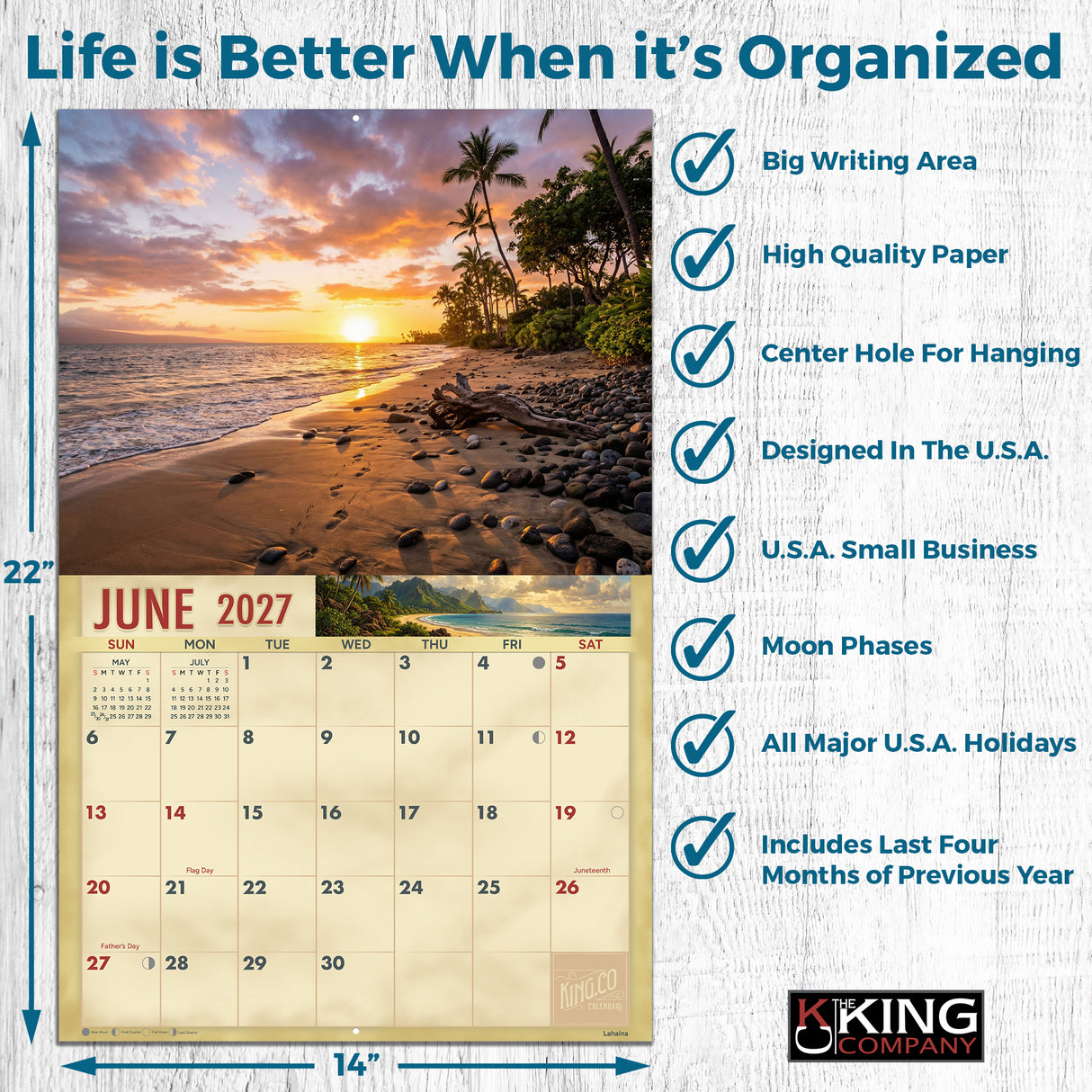 2027 Hawaii Country Wall Calendar – 16-Month Tropical Photography