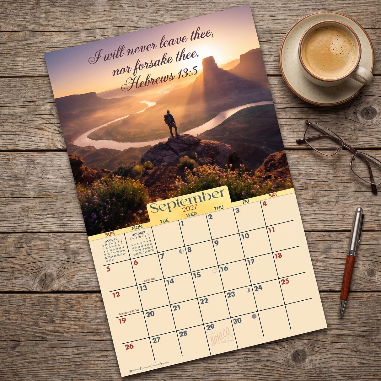 2027 Inspirational Bible Verses Wall Calendar – 16-Month Scripture