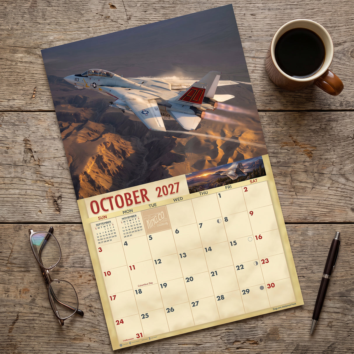 2027 Military Jets Wall Calendar – 16-Month Fighter Aircraft