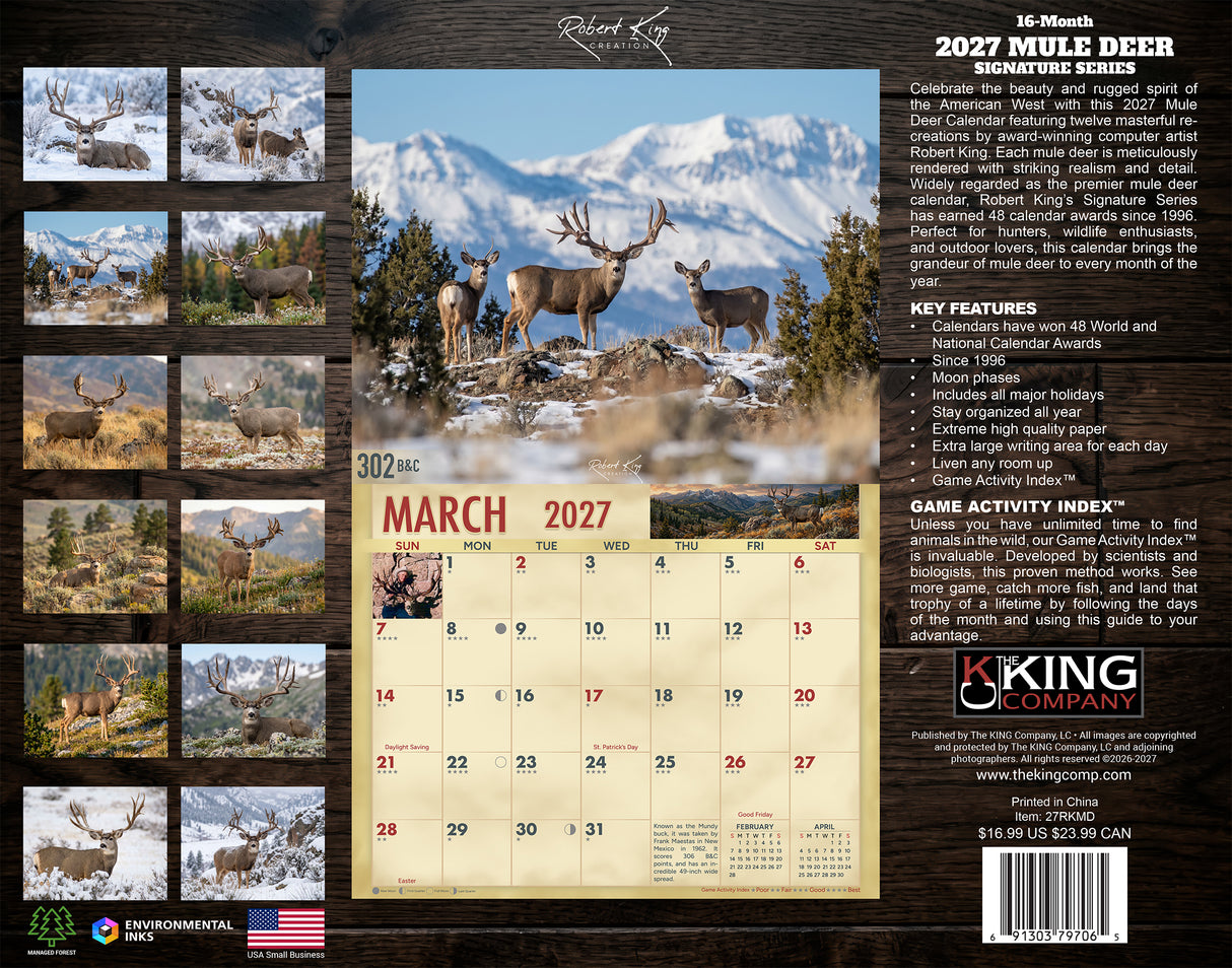 2027 Mule Deer Signature Series Wall Calendar – 16-Month