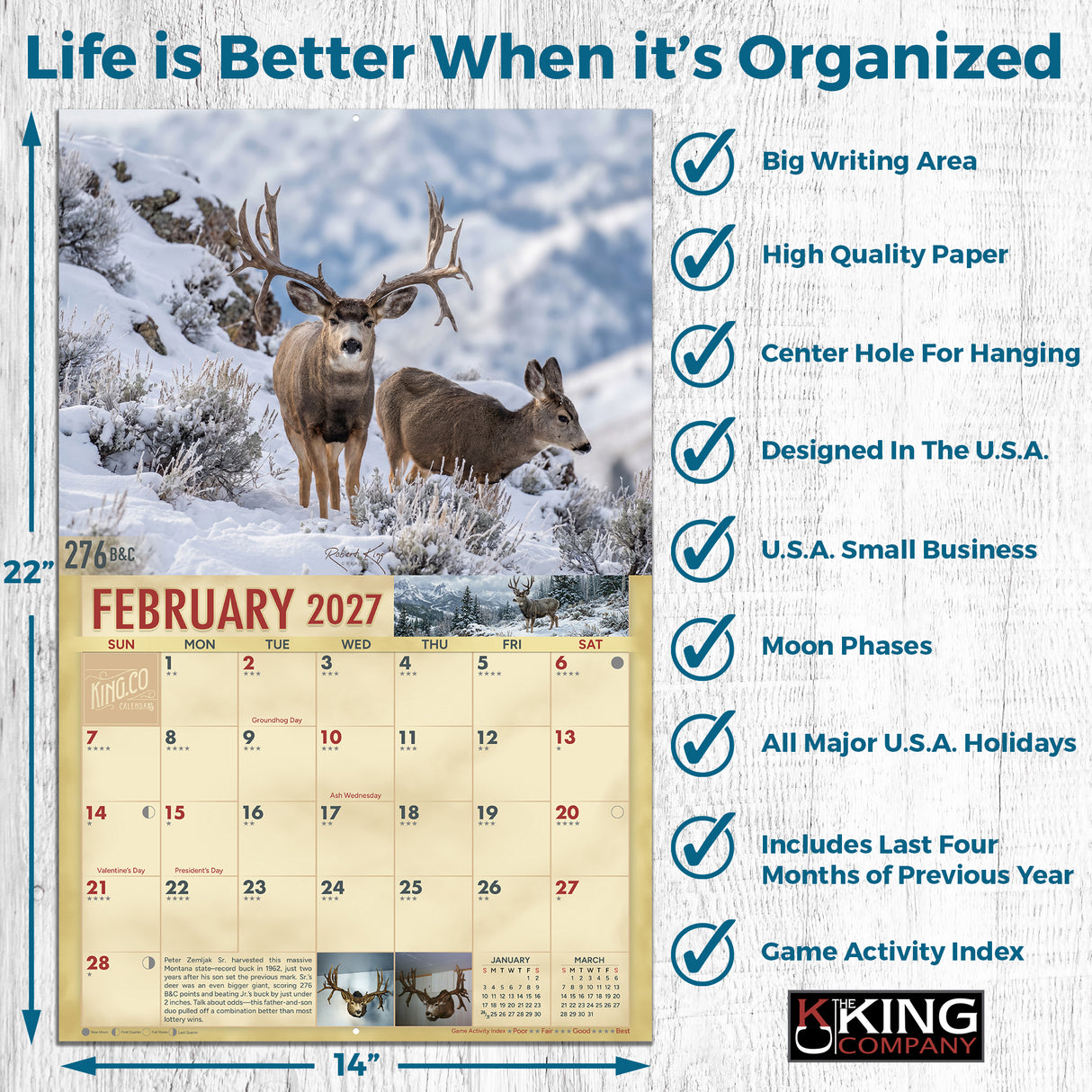 2027 Mule Deer Signature Series Wall Calendar – 16-Month