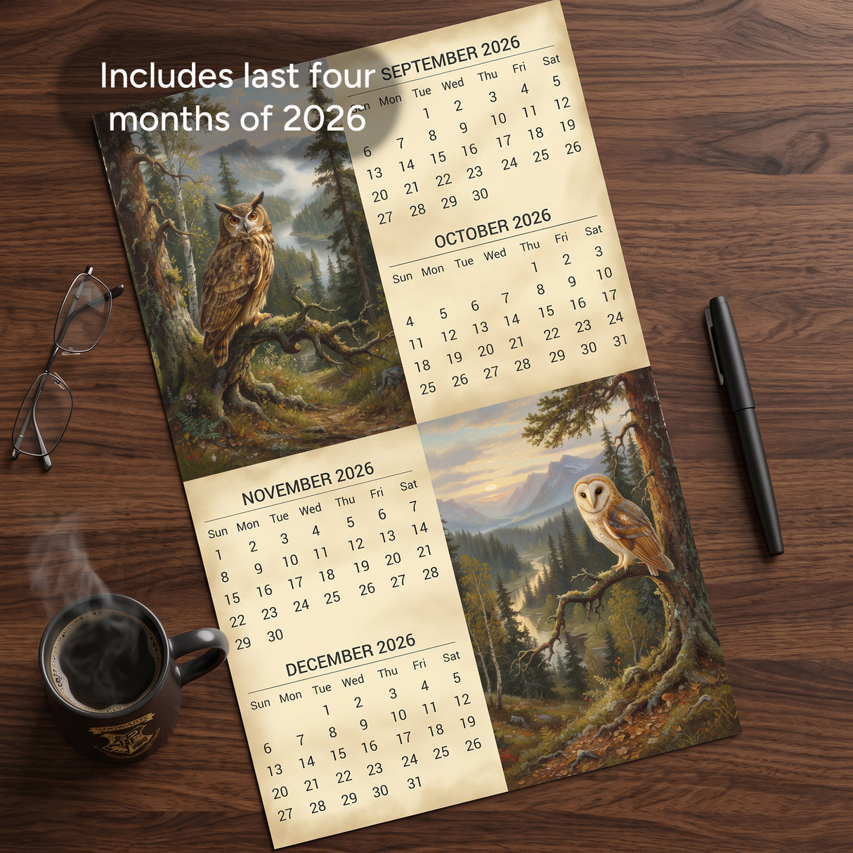 2027 Owls Wall Calendar – 16-Month Wildlife Photography