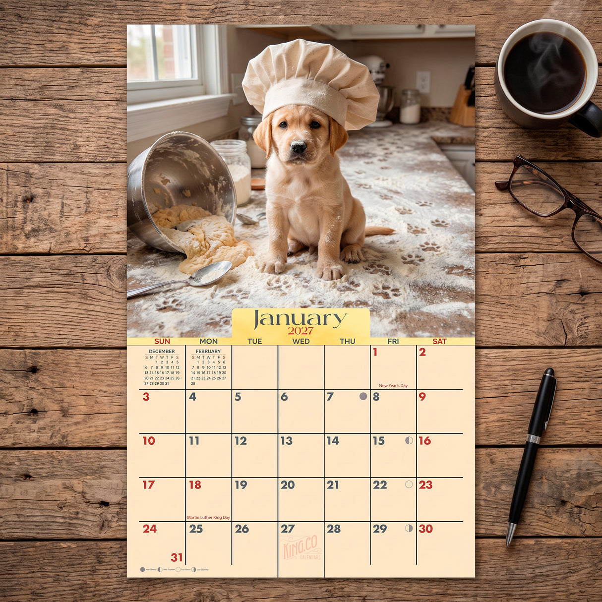 2027 Puppies Wall Calendar – 16-Month Dog Photography
