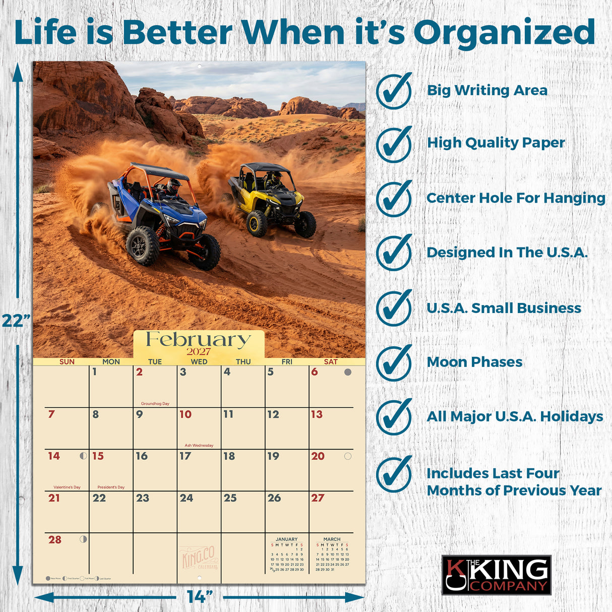 2027 Off-Road UTV-ATV Wall Calendar – 16-Month Photography