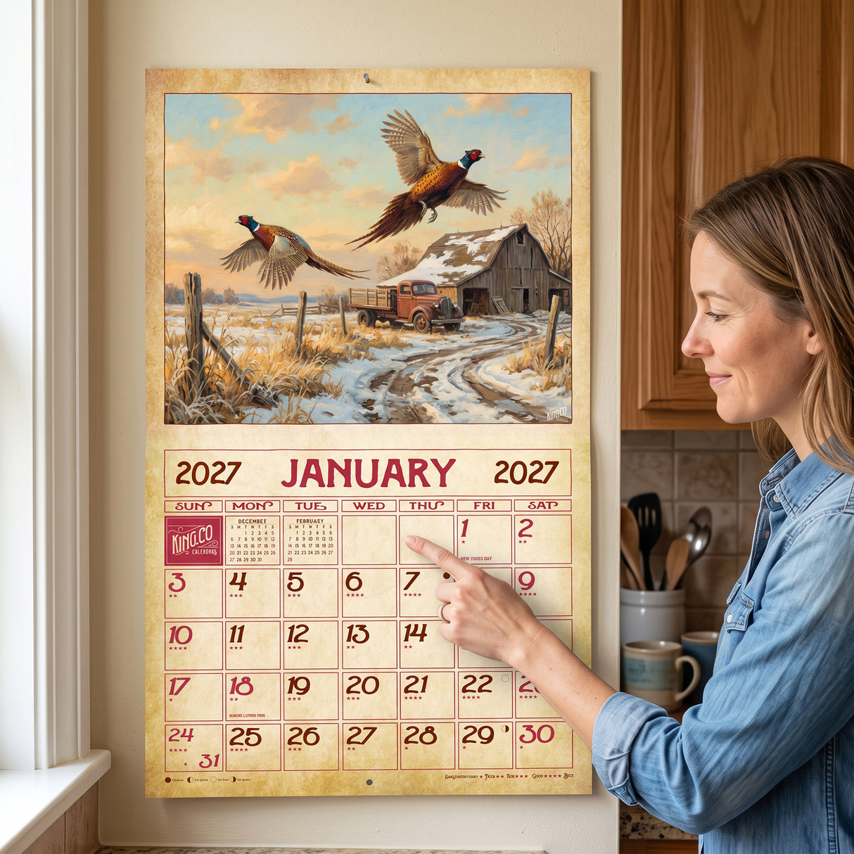 2027 Vintage Wildlife Wall Calendar – 16-Month Wildlife Art