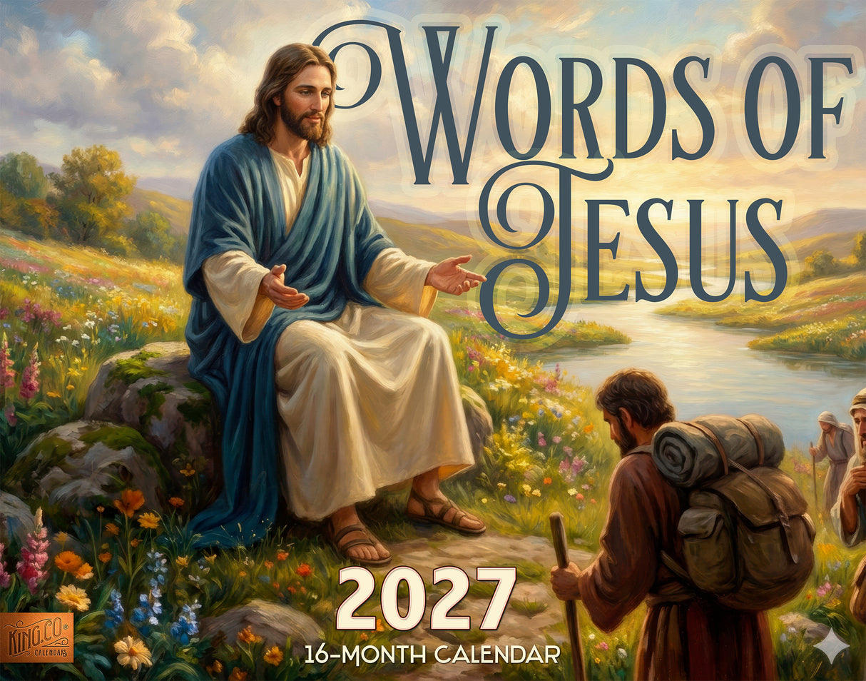 2027 Words of Jesus Wall Calendar – 16-Month Scripture Art