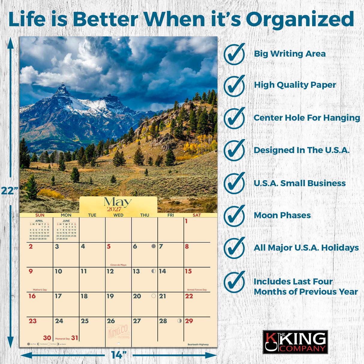 2027 Wyoming Scenic Wall Calendar