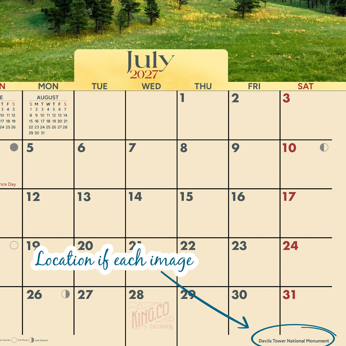 2027 Wyoming Scenic Wall Calendar
