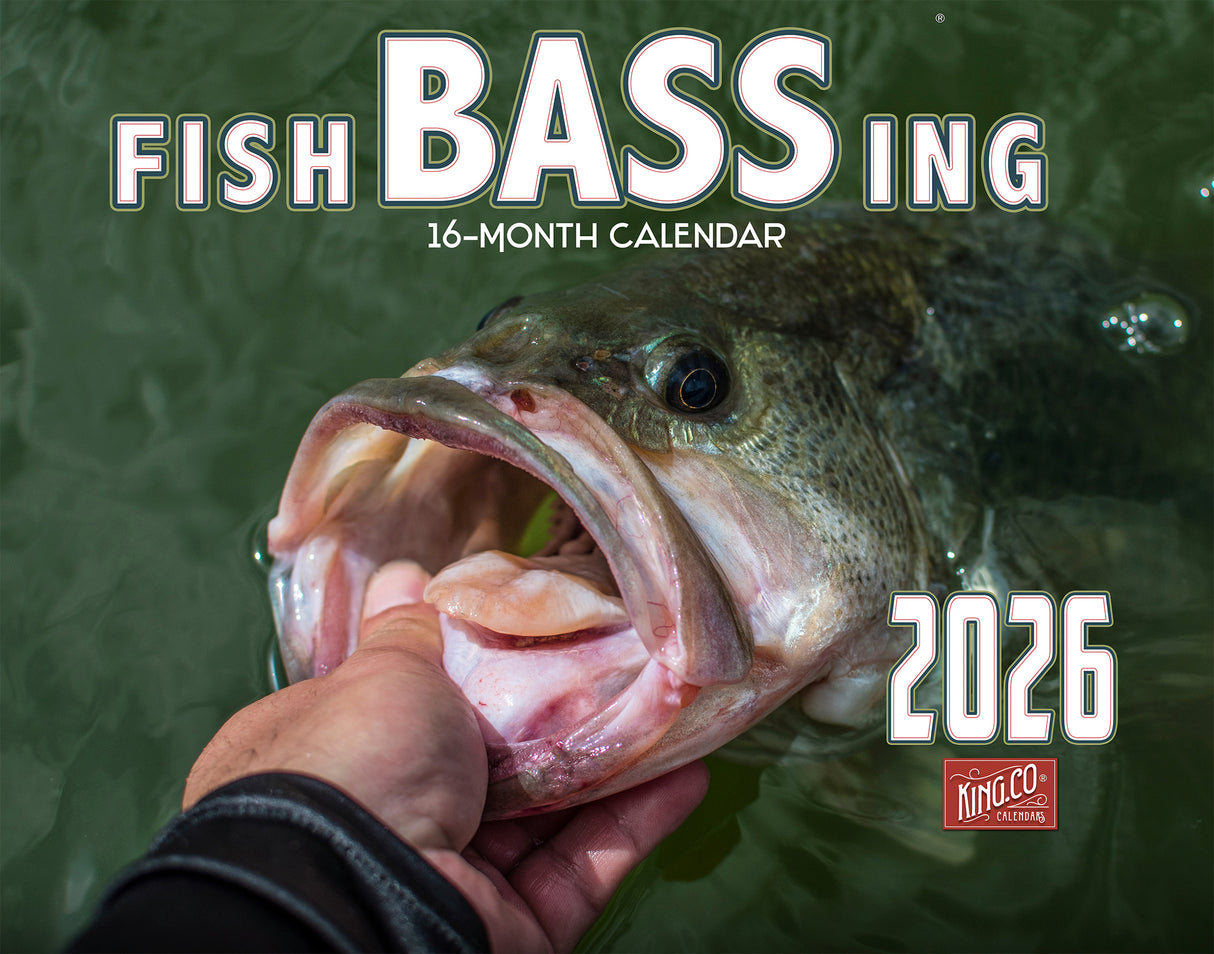 2026 Bass Fishing Wall Calendar