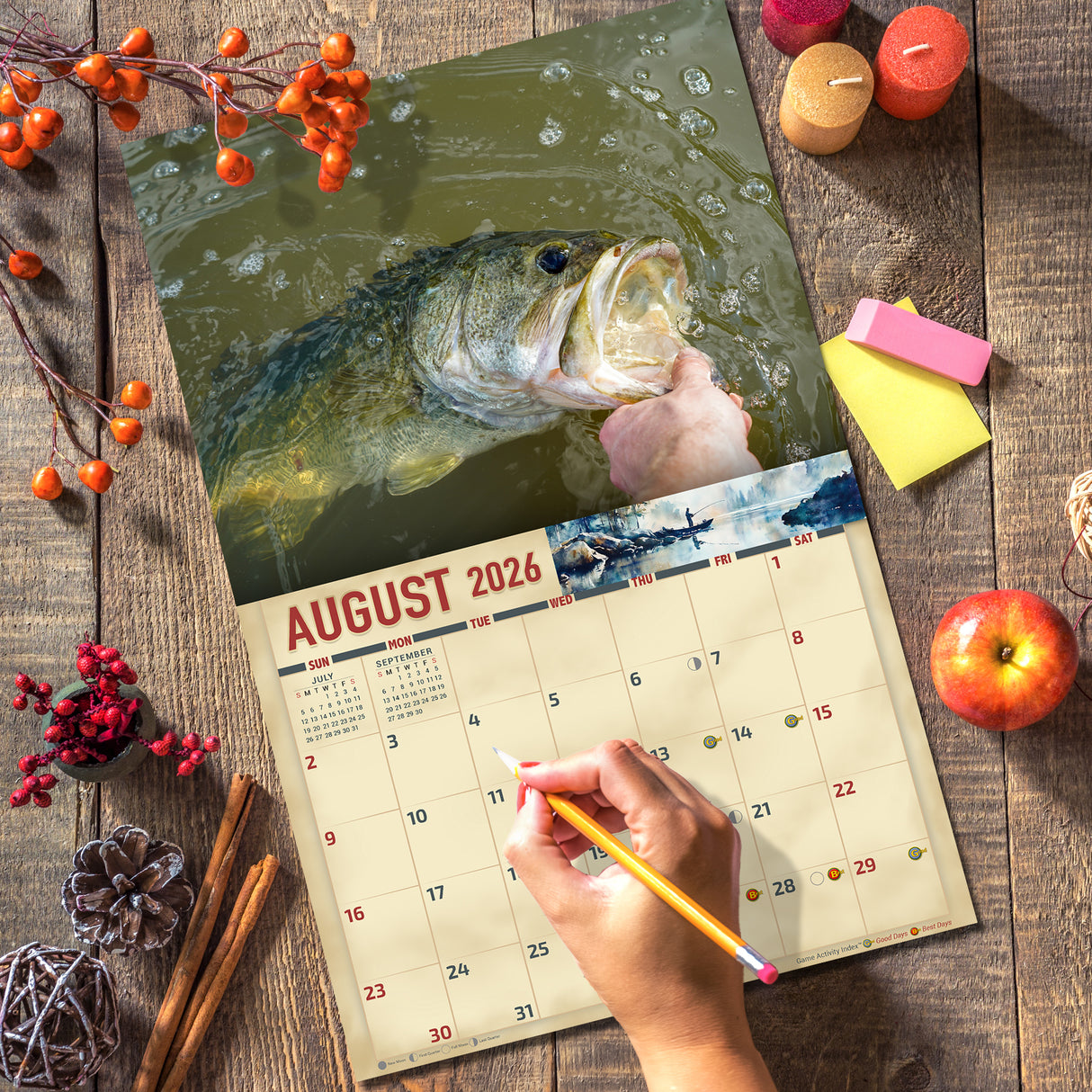 2026 Bass Fishing Wall Calendar