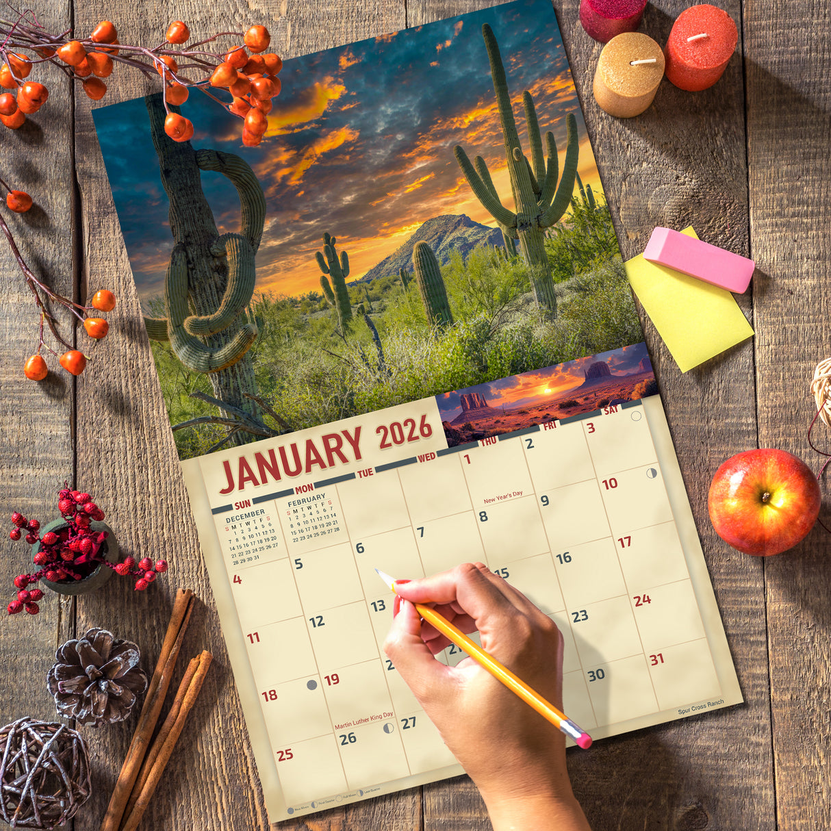 2026 Arizona Scenic Wall Calendar