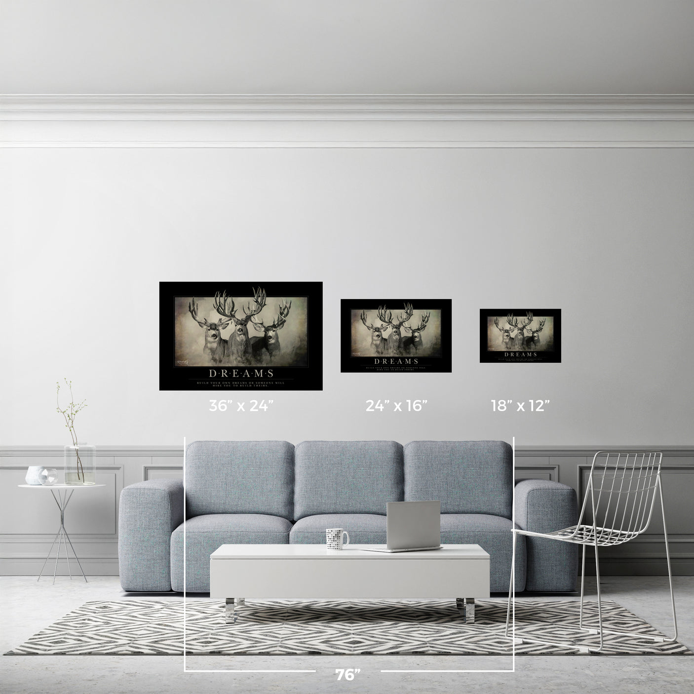 Dreams Motivational Mule Deer Print