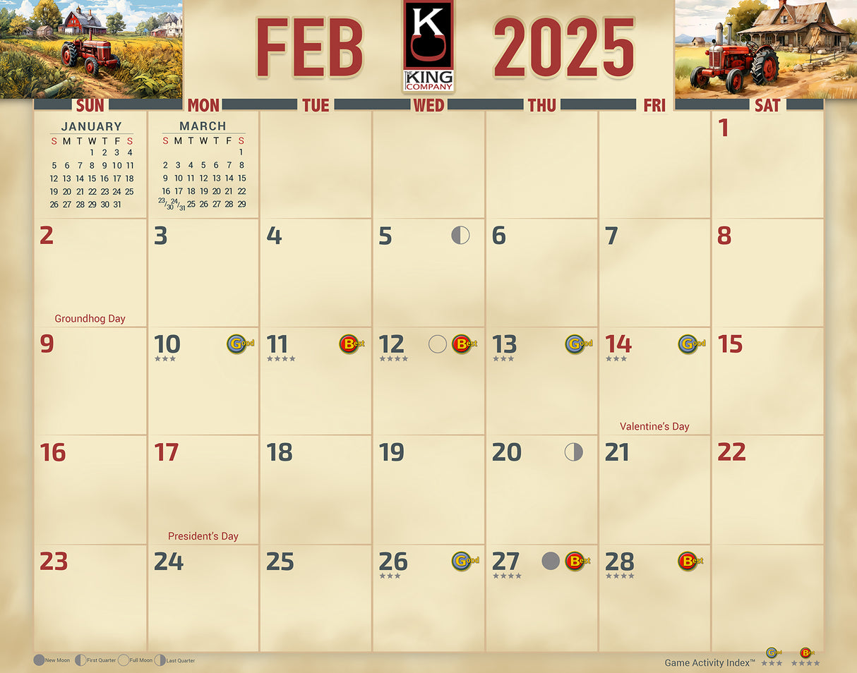 2025 Monster Whitetail Deer Wall Calendar | Big Size 14"x22"