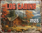 2025 Vintage Log Cabin Wall Calendar