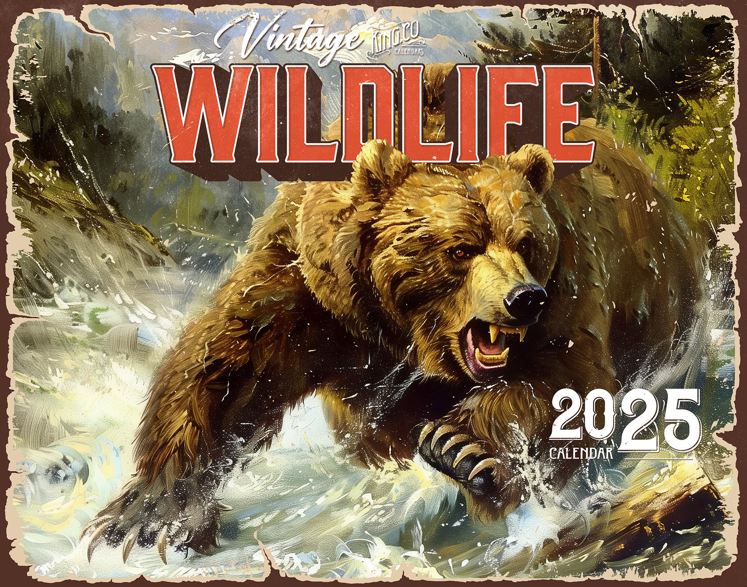 2025 Vintage Wildlife Wall Calendar