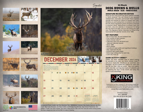 2026 Bucks and Bulls Signature Series Wall Calendar