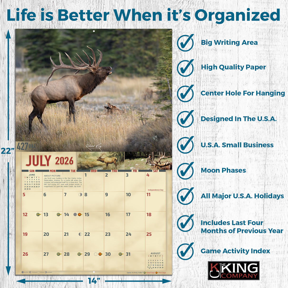 2026 Bull Elk Signature Series Wall Calendar
