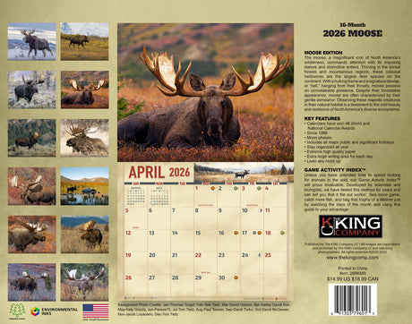 2026 Bull Moose Wall Calendar