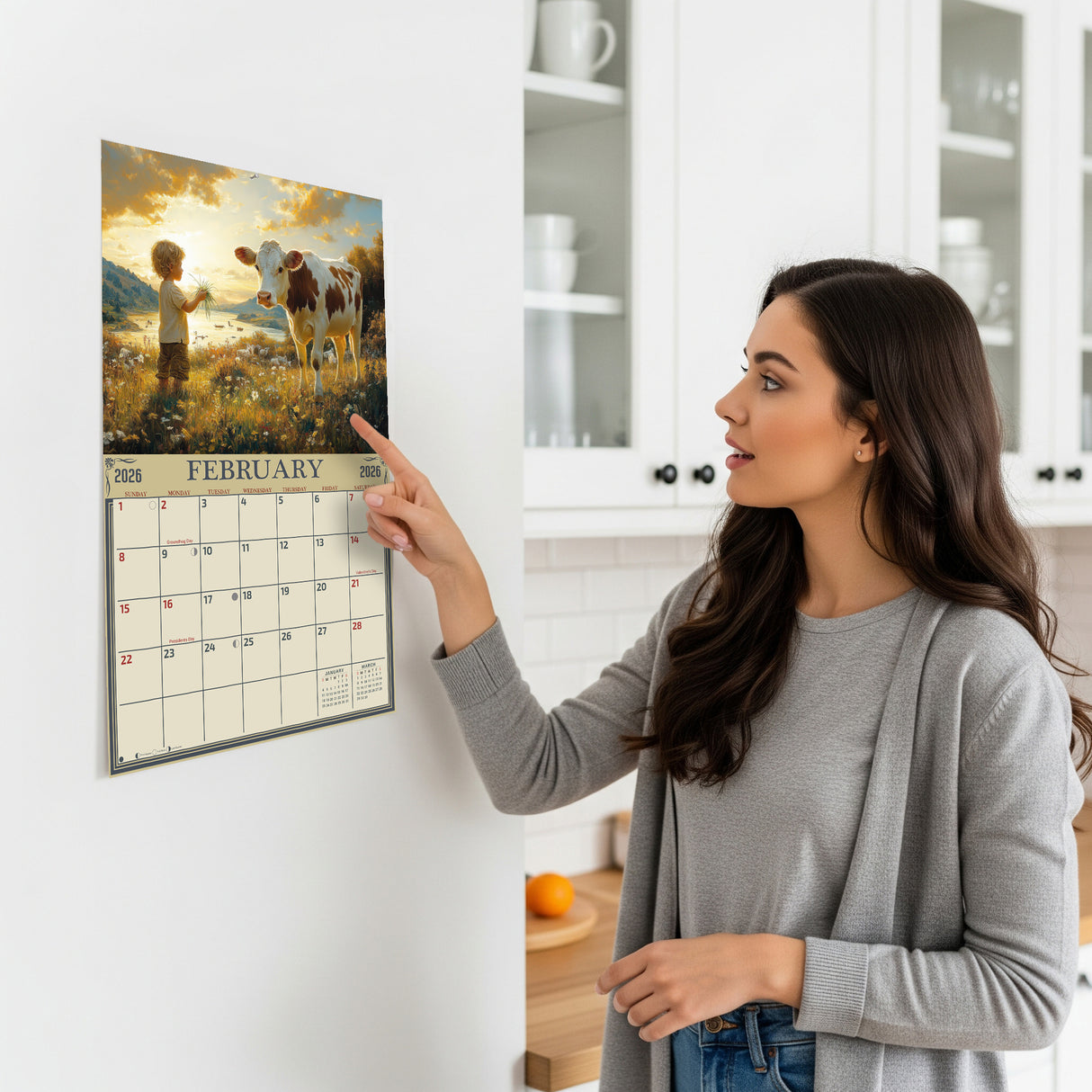 2026 Country Cows Illustrated Wall Calendar