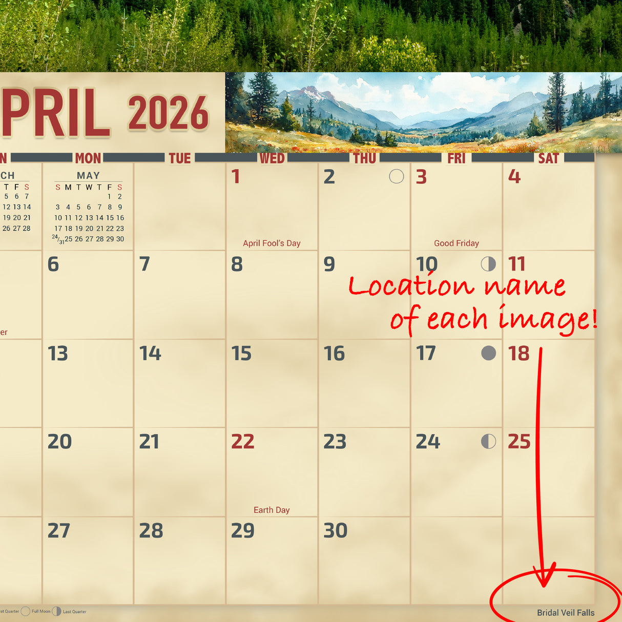 2026 Colorado Scenic Wall Calendar