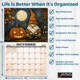 2026 Folk Art Gnomes Wall Calendar