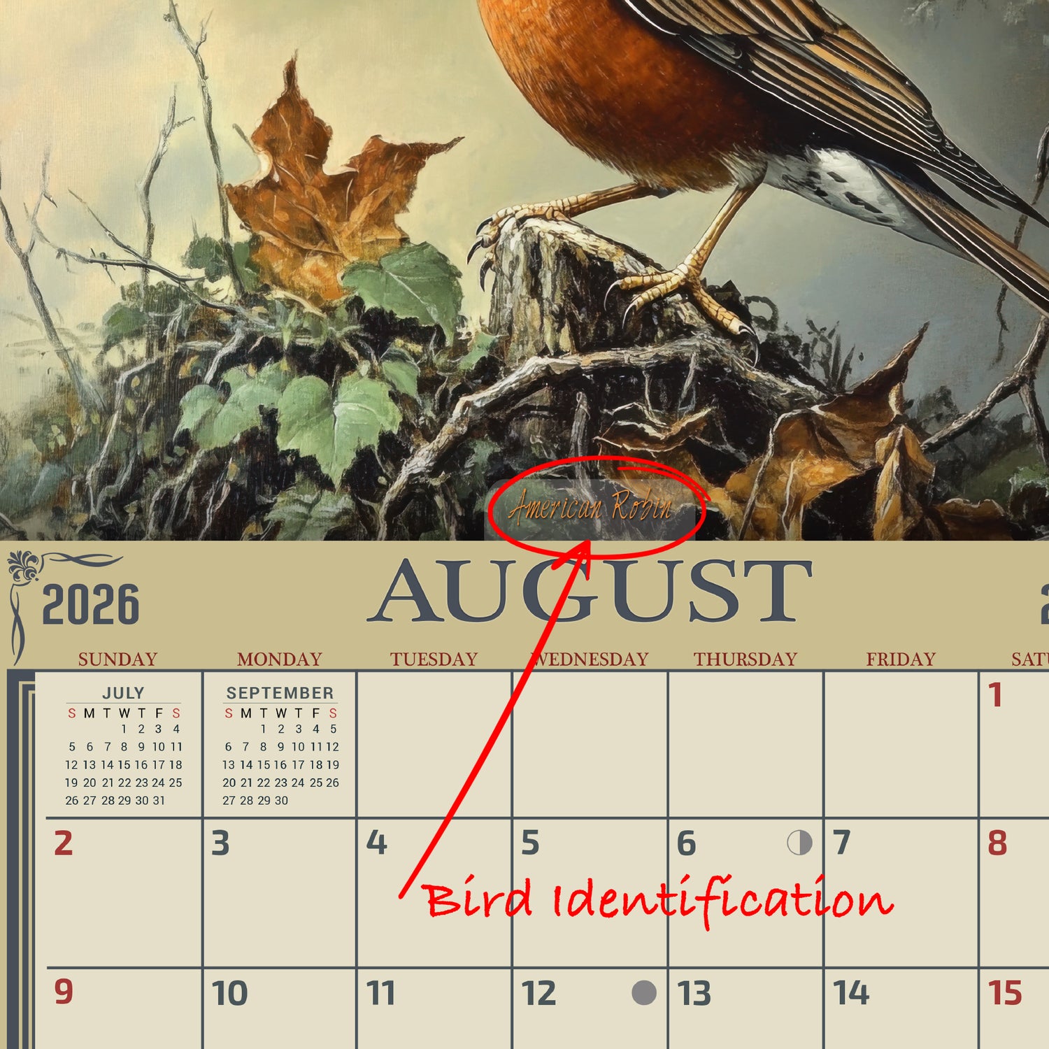 Lang Songbirds 2026 Wall Calendar, 13.4" X 12", Stapled