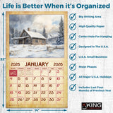 2026 Vintage Log Cabins Wall Calendar