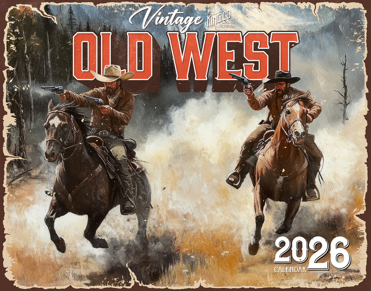2026 Vintage Old West Wall Calendar