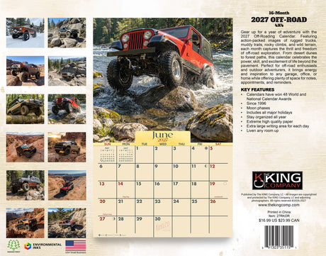 2027 Off-Road 4x4 Wall Calendar – 16-Month Adventure Photography