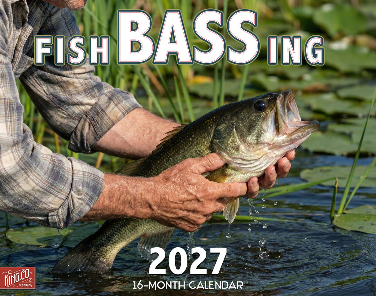 2027 Bass Fishing Wall Calendar – 16-Month Sport Fishing Photography