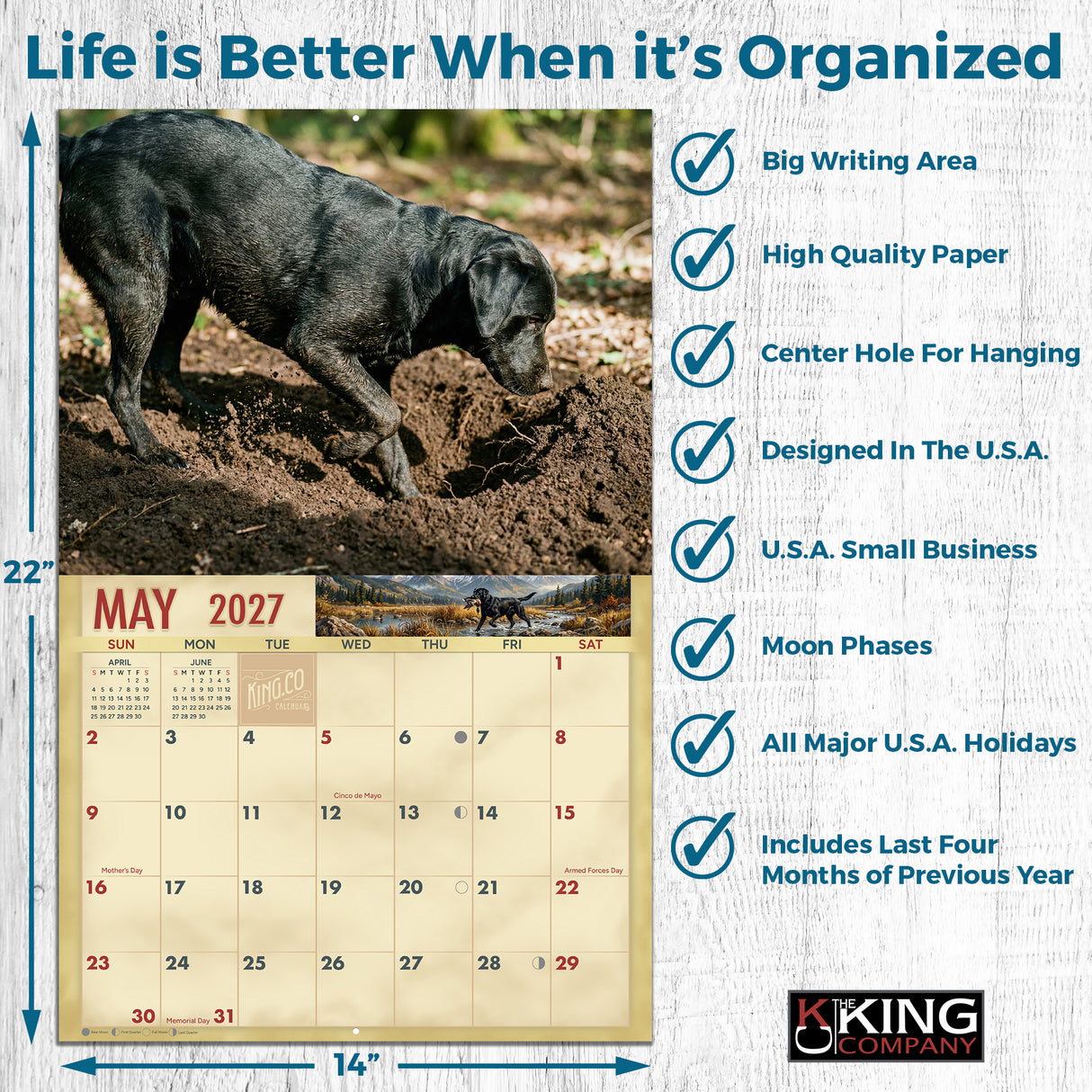 2027 Black Labs Wall Calendar – 16-Month Labrador Retriever Photography