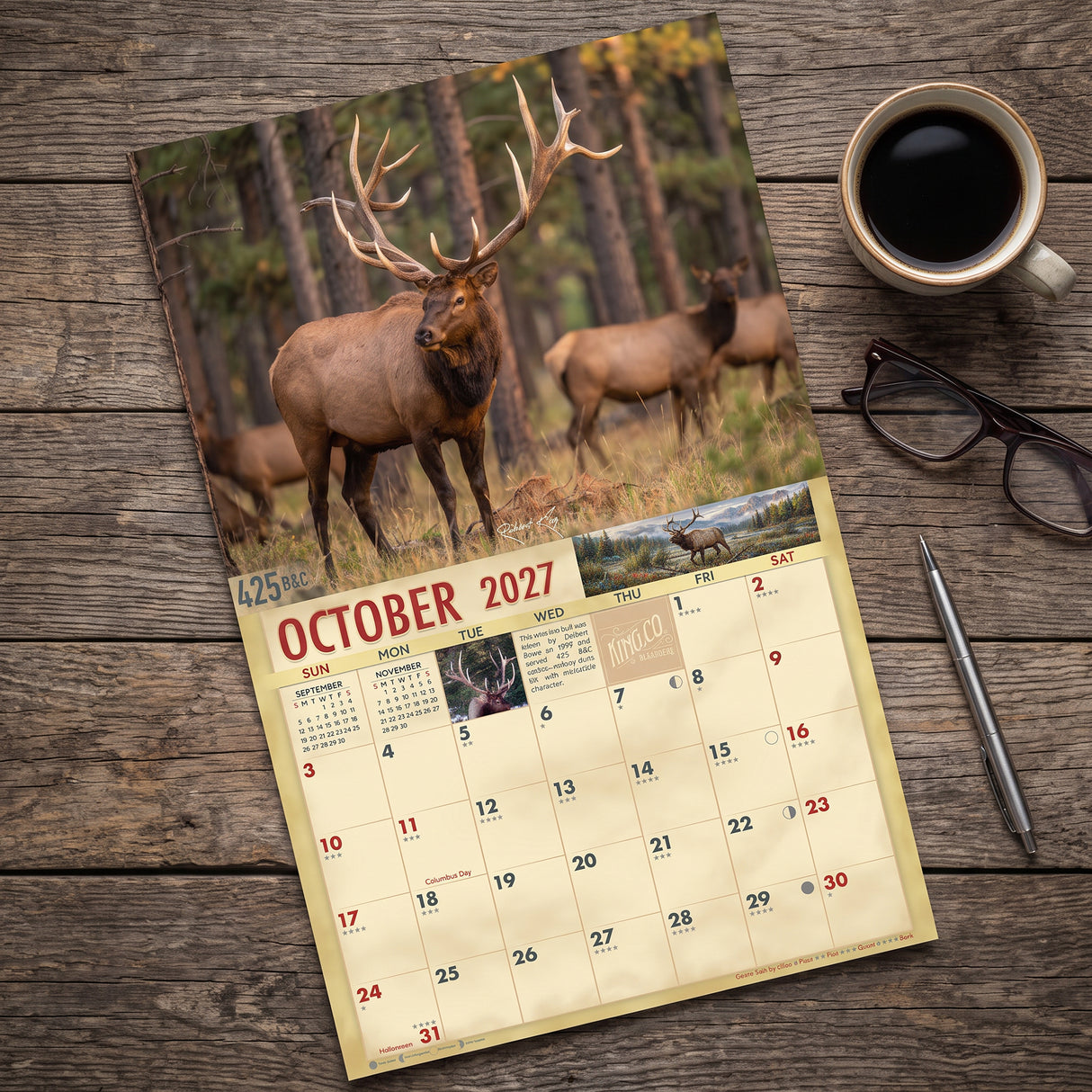 2027 Bull Elk Signature Series Wall Calendar – 16-Month Elk