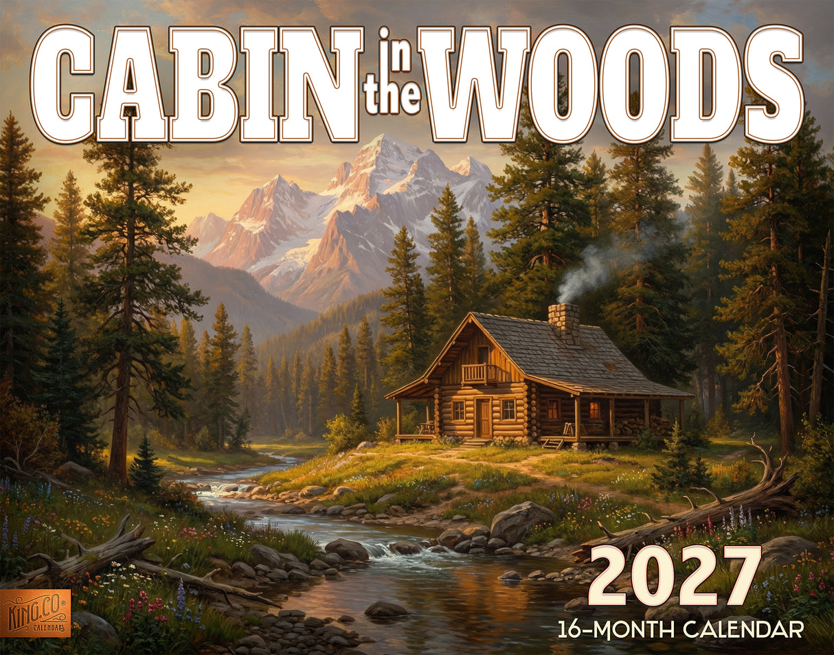2027 Cabin in the Woods Wall Calendar – 16-Month Rustic Art