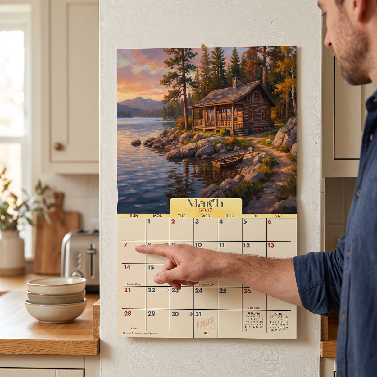 2027 Cabin in the Woods Wall Calendar – 16-Month Rustic Art
