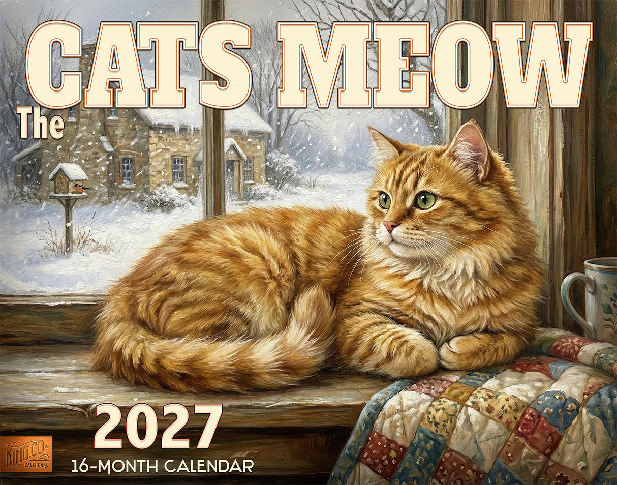 2027 Cats Meow Wall Calendar – 16-Month Cat Artwork