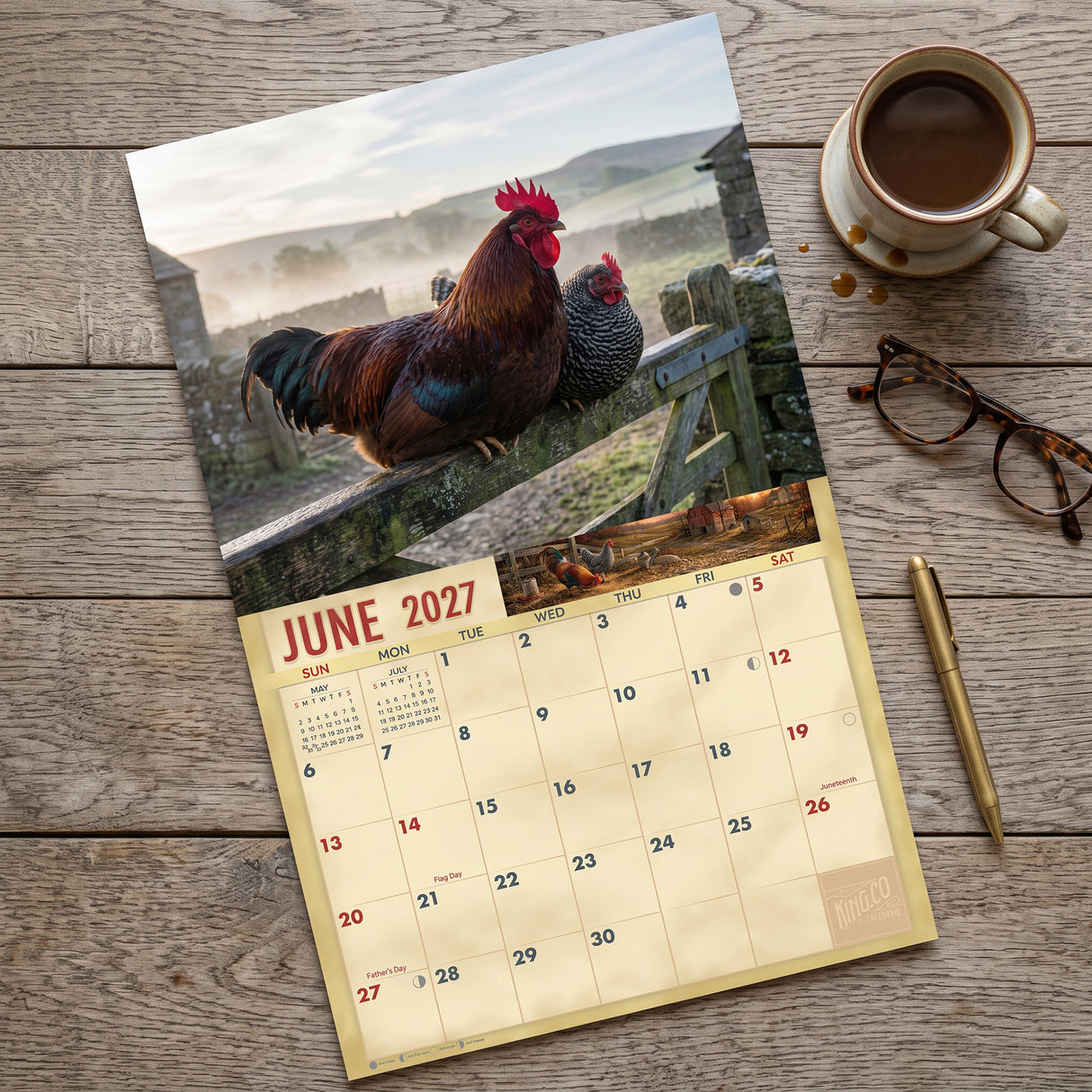 2027 Chickens Wall Calendar – 16-Month Farmyard Photography