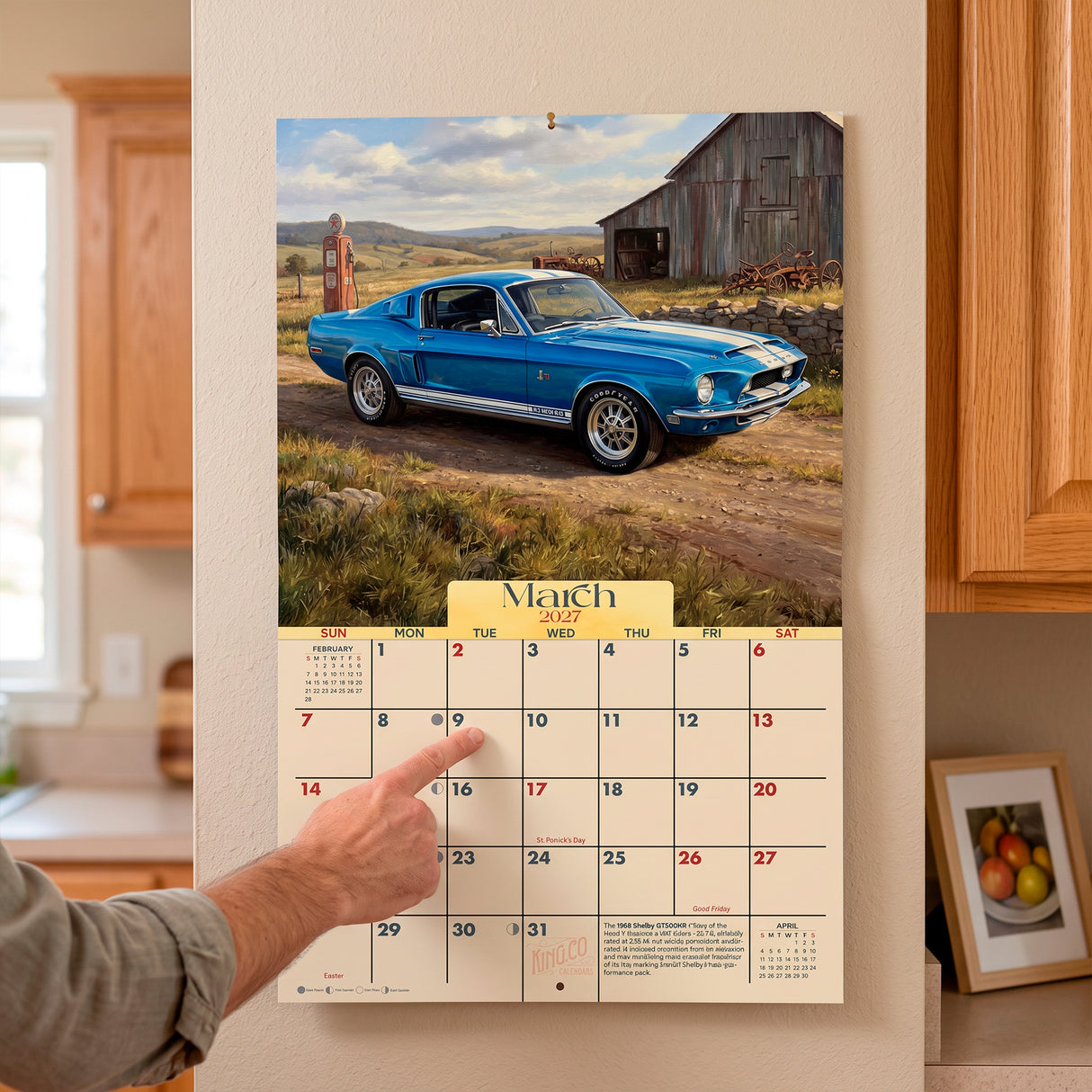 2027 Classic Muscle Cars Wall Calendar – 16-Month Photography