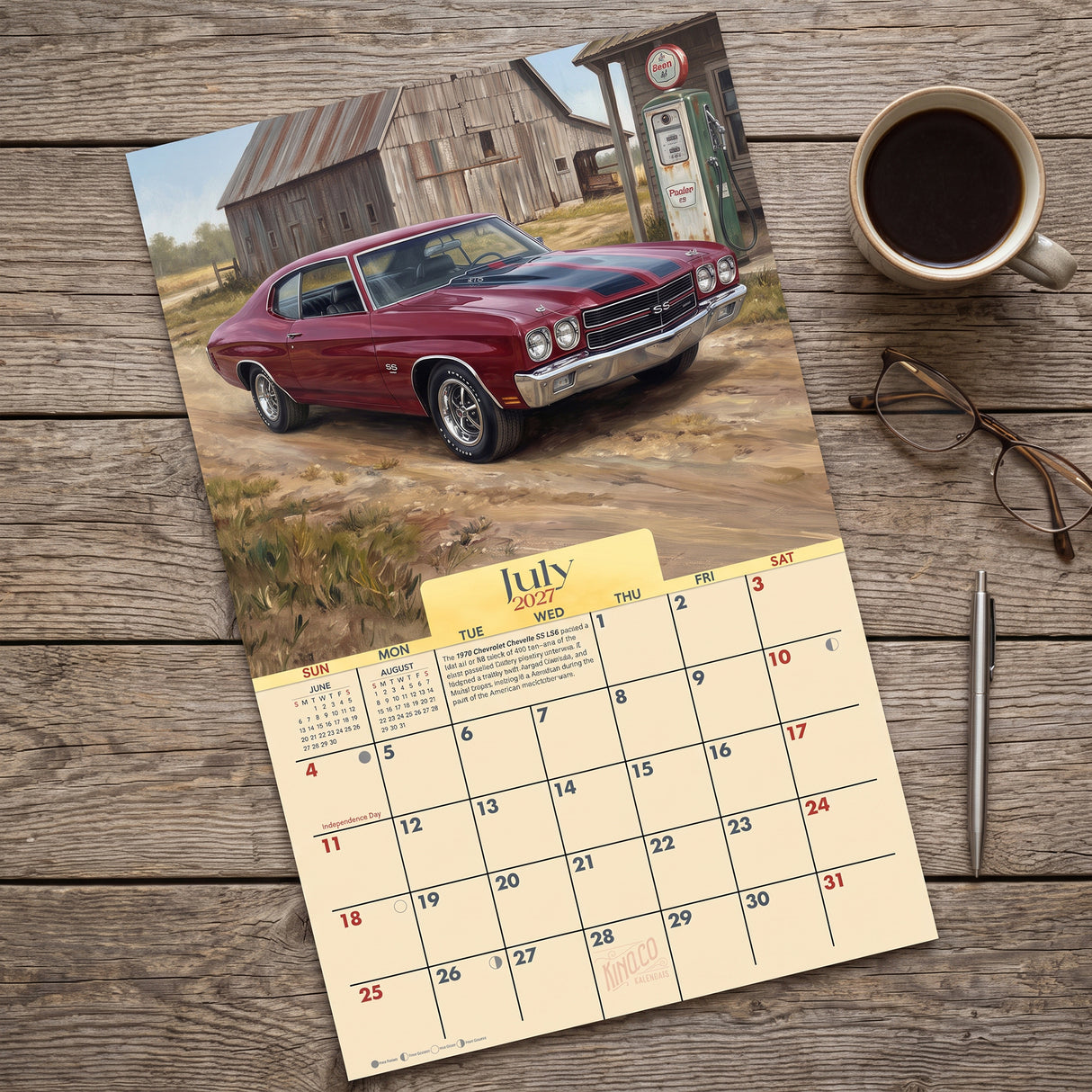 2027 Classic Muscle Cars Wall Calendar – 16-Month Photography