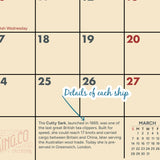 2027 Classic Sailing Ships Wall Calendar – 16-Month Nautical Artwork