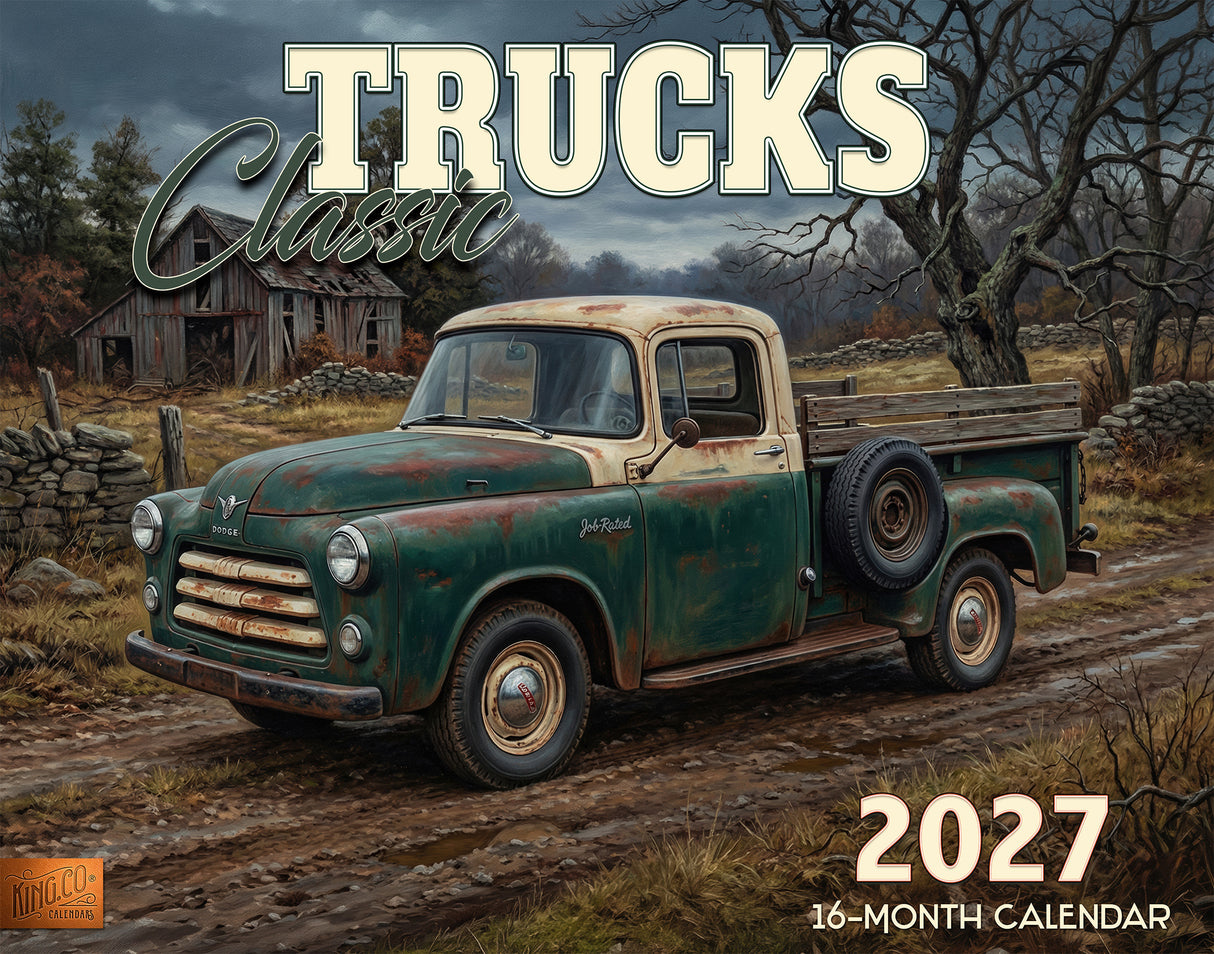 2027 Classic Trucks Wall Calendar – 16-Month Vintage Truck Art