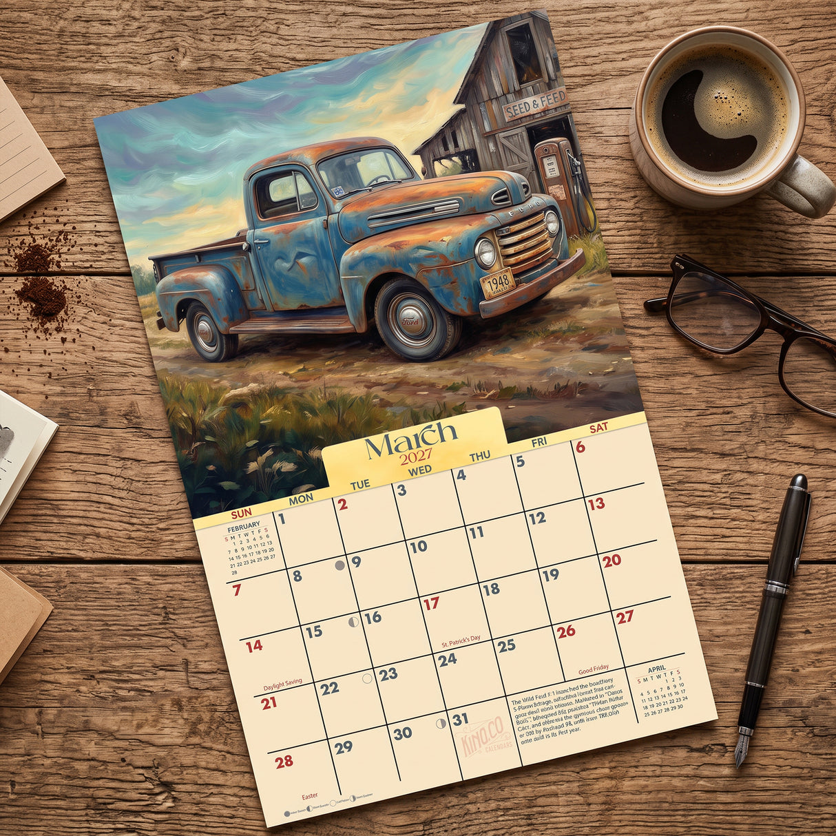 2027 Classic Trucks Wall Calendar – 16-Month Vintage Truck Art