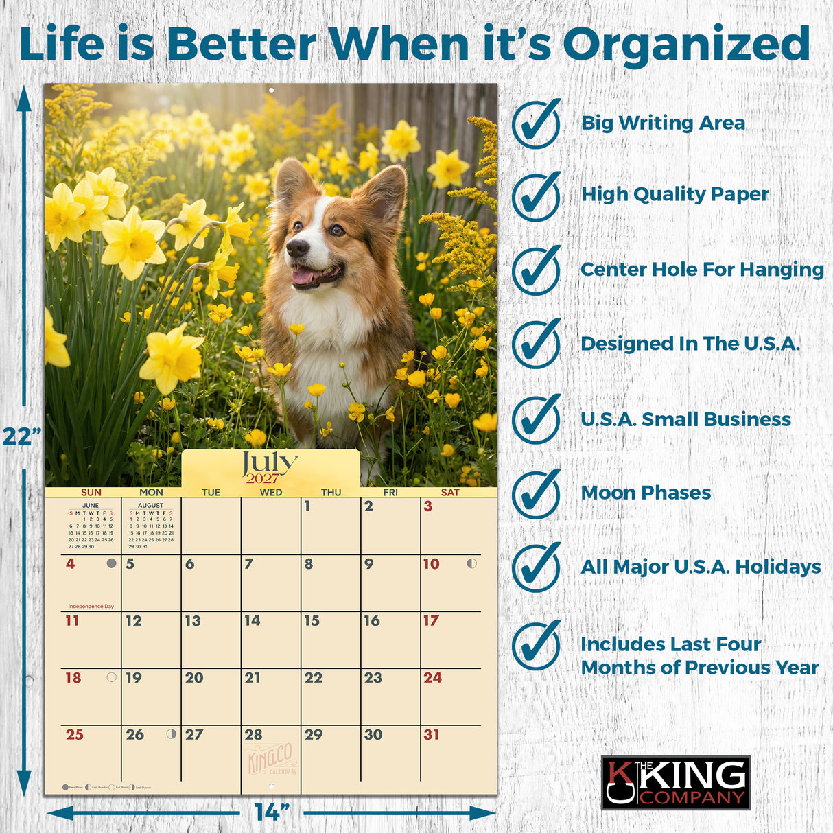 2027 Corgis Wall Calendar – 16-Month Corgi Photography