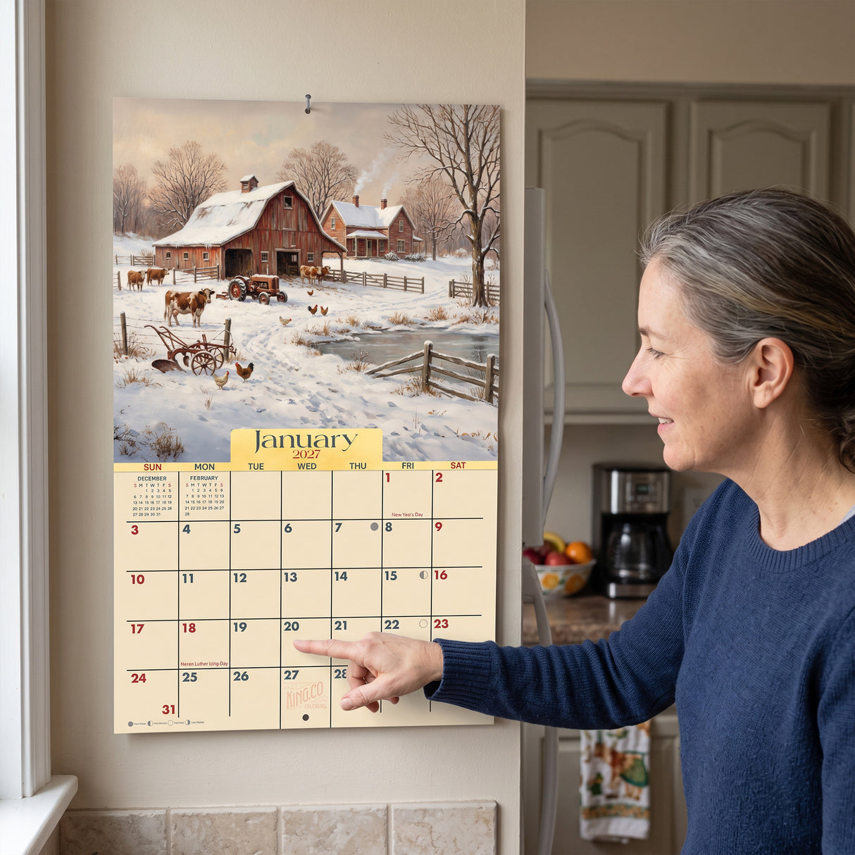 2027 Country Farms Wall Calendar – 16-Month Farm Art