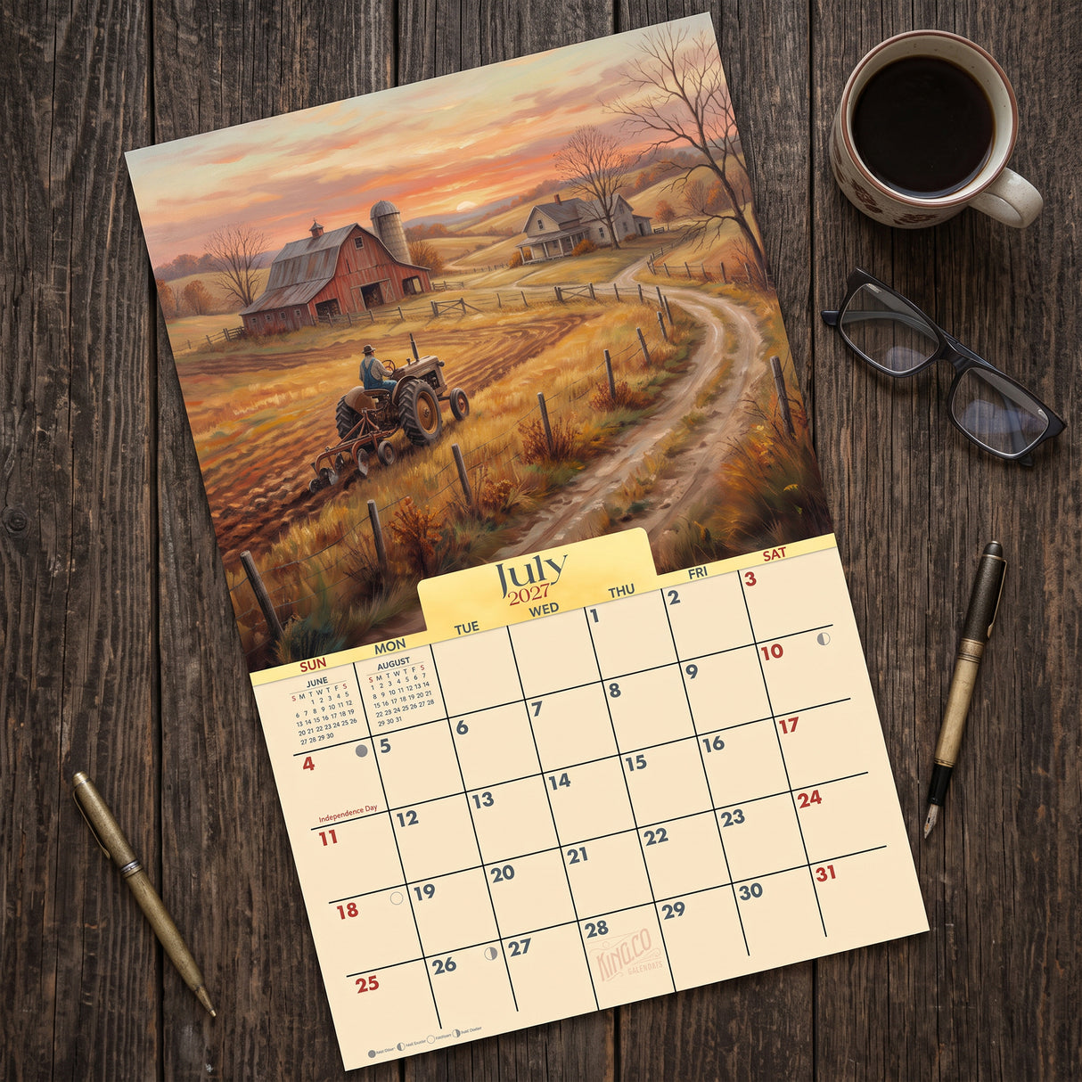 2027 Country Farms Wall Calendar – 16-Month Farm Art