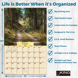2027 Country Roads Wall Calendar – 16-Month Scenic Art