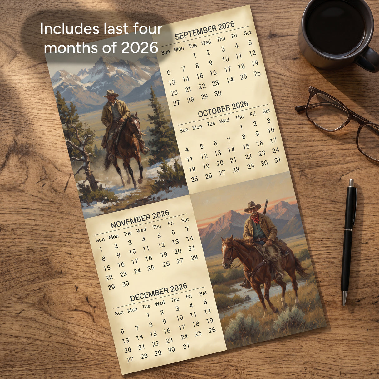 2027 Cowboy Country Wall Calendar – 16-Month Western Art