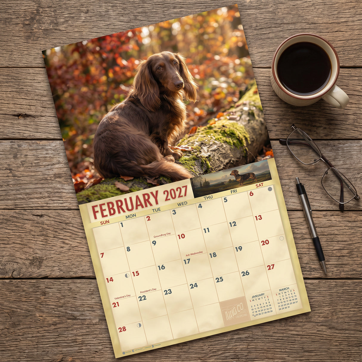 2027 Dachshund Wall Calendar – 16-Month Photography
