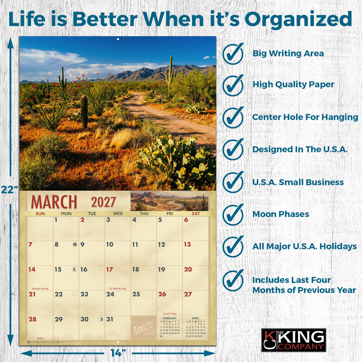 2027 Desert Country Wall Calendar – 16-Month Southwestern Photography