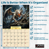 2027 Dragons Wall Calendar – 16-Month Fantasy Art
